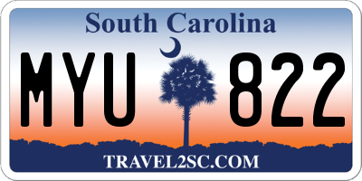 SC license plate MYU822