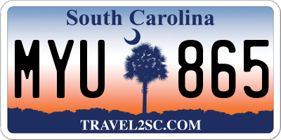 SC license plate MYU865