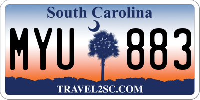 SC license plate MYU883