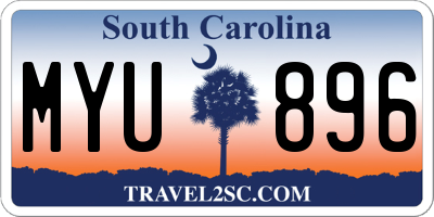 SC license plate MYU896