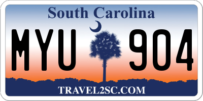 SC license plate MYU904