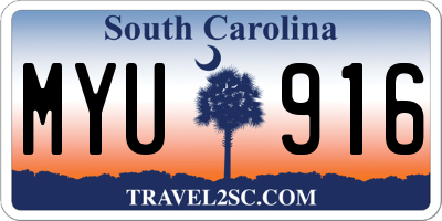 SC license plate MYU916