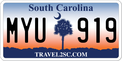 SC license plate MYU919