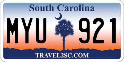 SC license plate MYU921