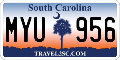 SC license plate MYU956