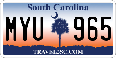 SC license plate MYU965