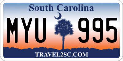 SC license plate MYU995