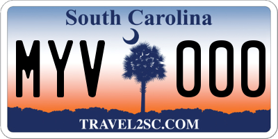 SC license plate MYV000