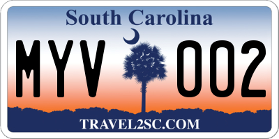 SC license plate MYV002