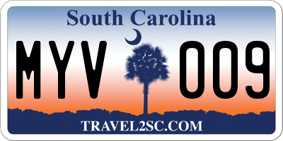 SC license plate MYV009