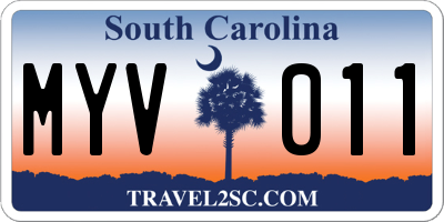 SC license plate MYV011