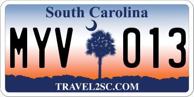 SC license plate MYV013