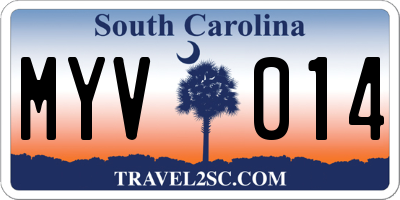 SC license plate MYV014