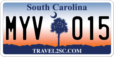SC license plate MYV015
