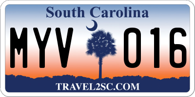 SC license plate MYV016