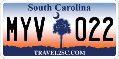 SC license plate MYV022