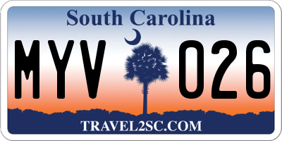 SC license plate MYV026