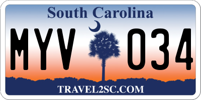 SC license plate MYV034