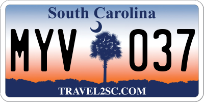 SC license plate MYV037