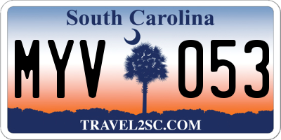 SC license plate MYV053