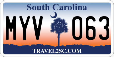 SC license plate MYV063