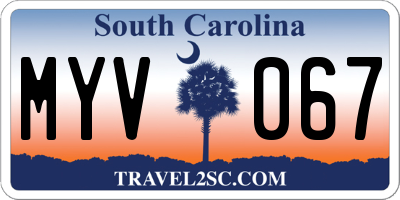 SC license plate MYV067