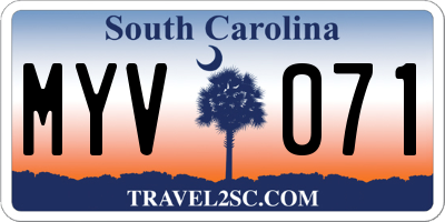 SC license plate MYV071