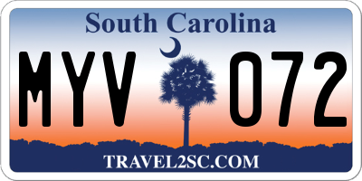 SC license plate MYV072