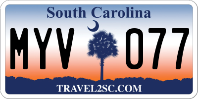 SC license plate MYV077