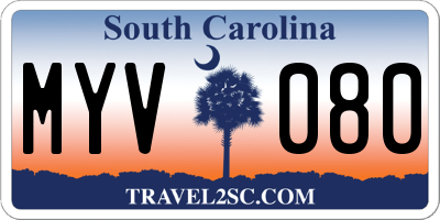 SC license plate MYV080
