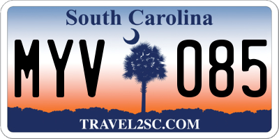 SC license plate MYV085