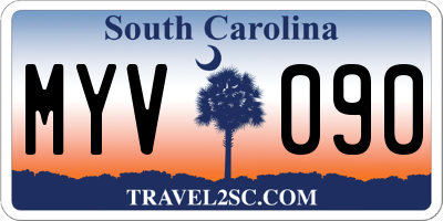 SC license plate MYV090