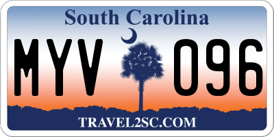 SC license plate MYV096