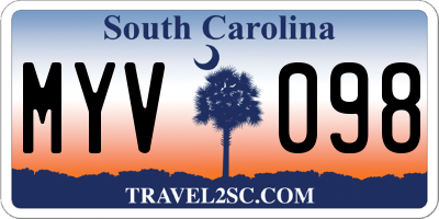 SC license plate MYV098