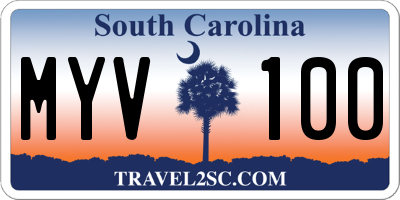 SC license plate MYV100