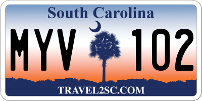 SC license plate MYV102