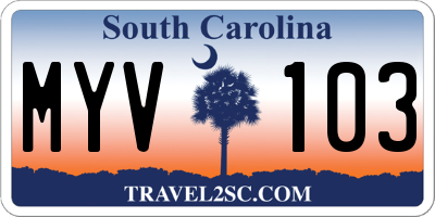 SC license plate MYV103