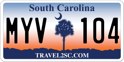SC license plate MYV104