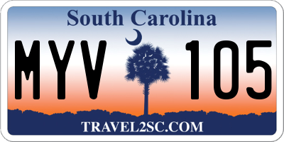 SC license plate MYV105