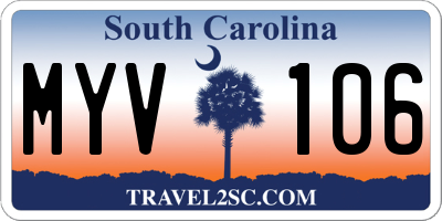 SC license plate MYV106