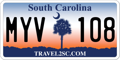 SC license plate MYV108