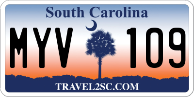 SC license plate MYV109