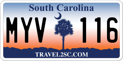 SC license plate MYV116