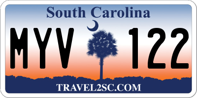 SC license plate MYV122