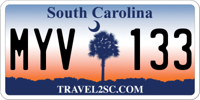 SC license plate MYV133