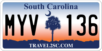 SC license plate MYV136