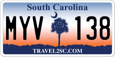 SC license plate MYV138