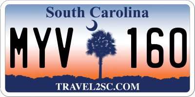 SC license plate MYV160