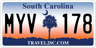SC license plate MYV178