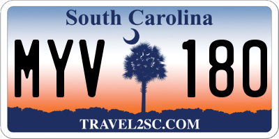SC license plate MYV180